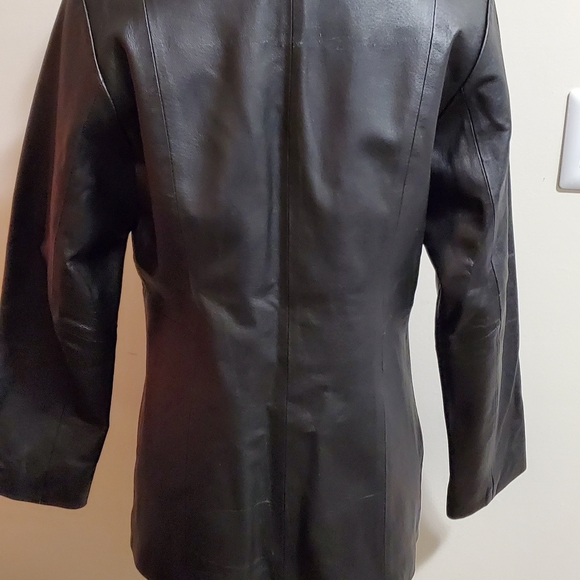 Ladies Black Leather Blazer - Picture 3 of 3